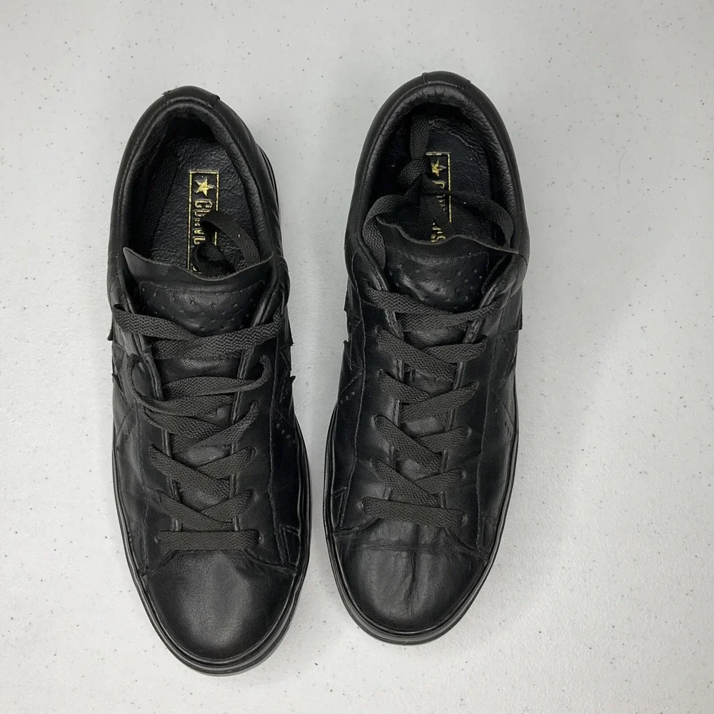 Converse‎ One Star Platform Leather Sneakers Womens Sz 8 Black Low Top 559898C